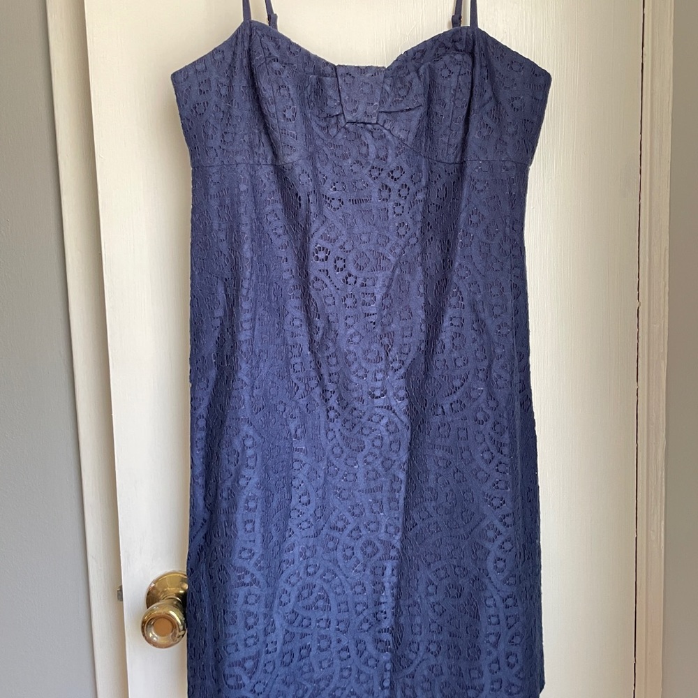 Lilly Pulitzer navy blue lace dress.